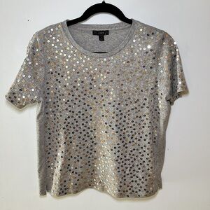J.CREW Gray Short Sleeve Sequin Embellished T-Shirt NWT